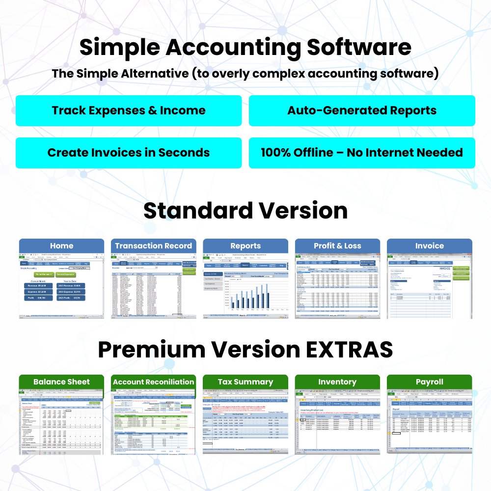 Simple Accounting Software – Standard Small Business with Bookkeeping and Payroll